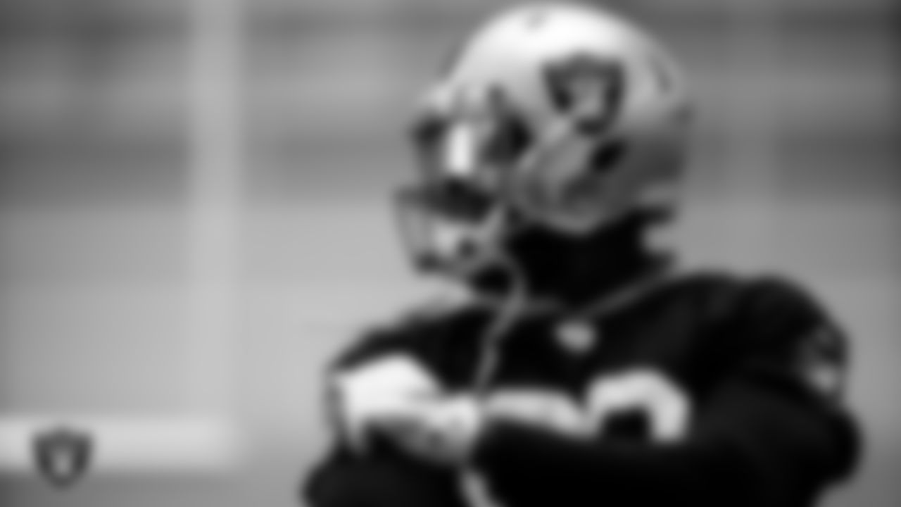 Las Vegas Raiders defensive end Chris Smith (92) during practice.