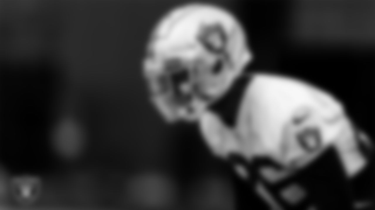 Las Vegas Raiders cornerback Nevin Lawson (26) during practice at Intermountain Healthcare Performance Center.
