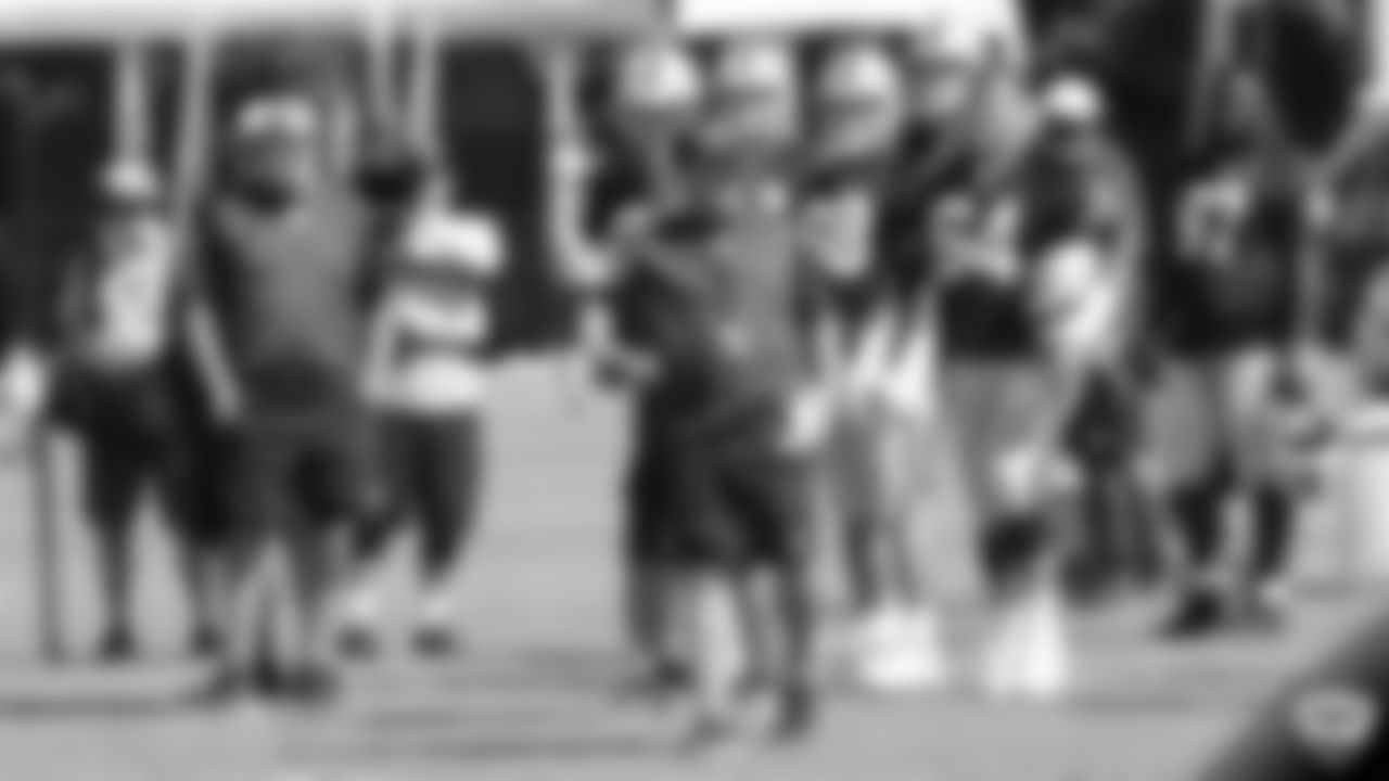 Raiders Head Coach Jon Gruden on the field for practice at 2019 Training Camp.