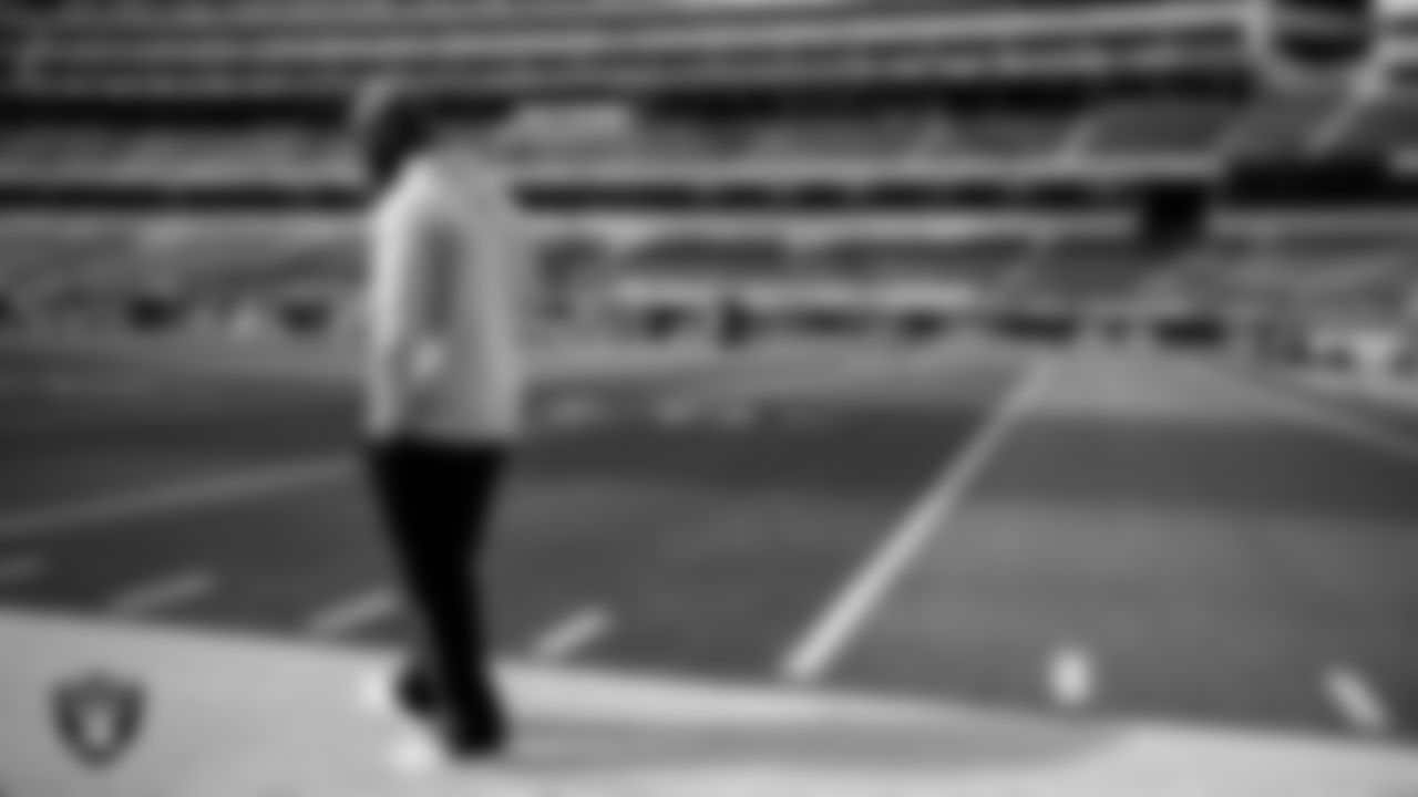 Las Vegas Raiders offensive assistant Fred Walker before the Las Vegas Raiders' regular season away game against the Los Angeles Chargers at SoFi Stadium.