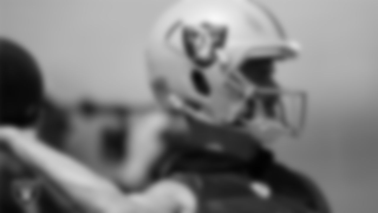Las Vegas Raiders quarterback Derek Carr (4) at an Organized Team Activity (OTA).
