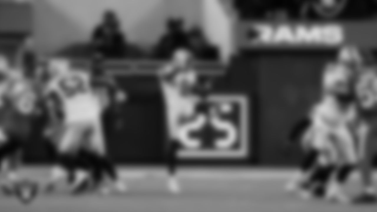 Las Vegas Raiders punter Corliss Waitman (9) during the preseason game against the Los Angeles Rams at SoFi Stadium.