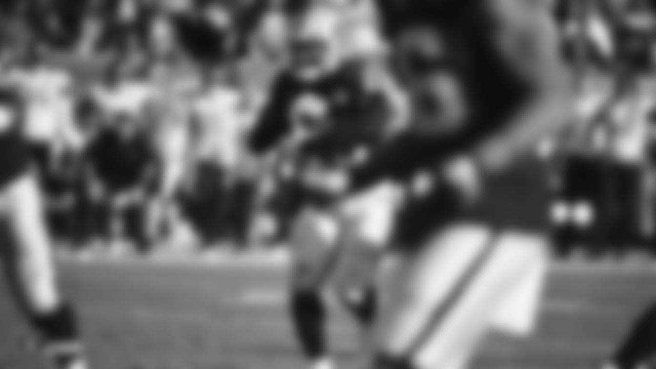 The Raiders during the regular season game against the Jacksonville Jaguars at the Oakland-Alameda County Coliseum.