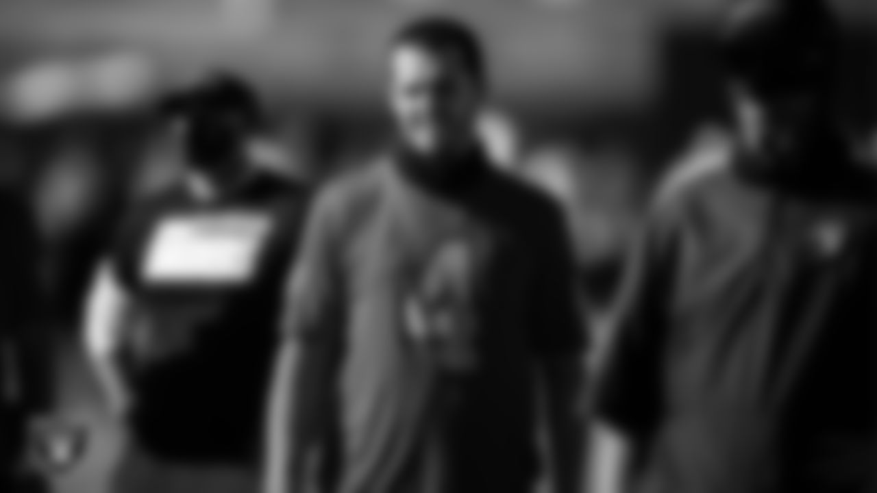 Las Vegas Raiders quarterback Derek Carr (4) on the field for a walk through at 2020 Training Camp.