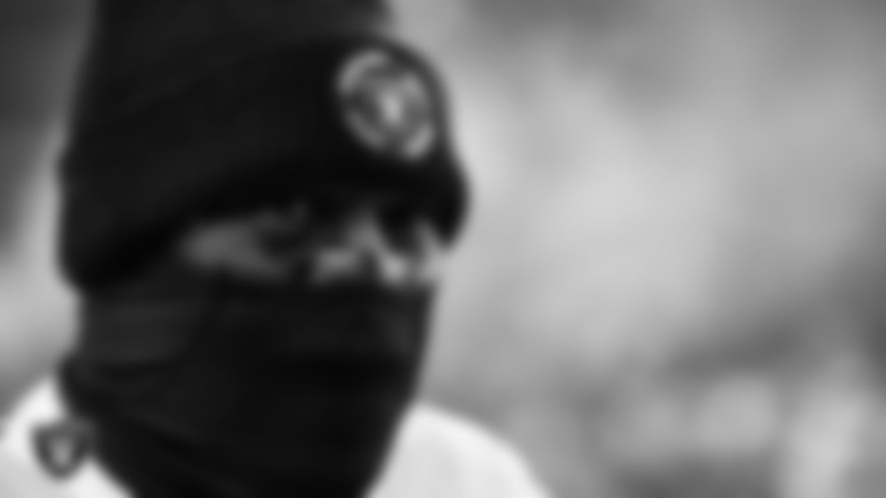 Las Vegas Raiders defensive end Chandler Jones (55) on the sidelines before the Las Vegas Raiders regular season away game against the Pittsburgh Steelers at Acrisure Stadium.