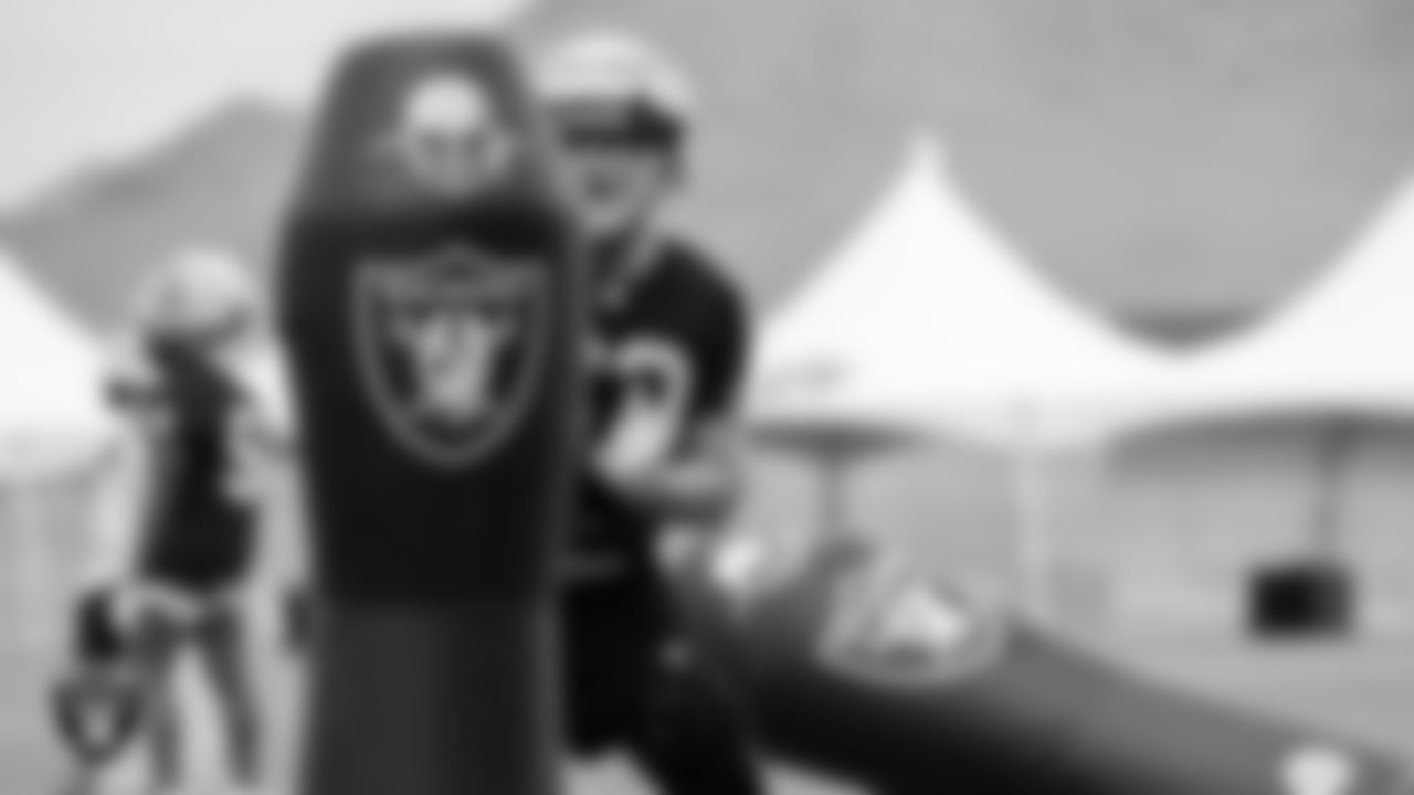 Las Vegas Raiders defensive lineman Tyler Lancaster (63) on the field for practice at 2022 Training Camp at Intermountain Healthcare Performance Center.