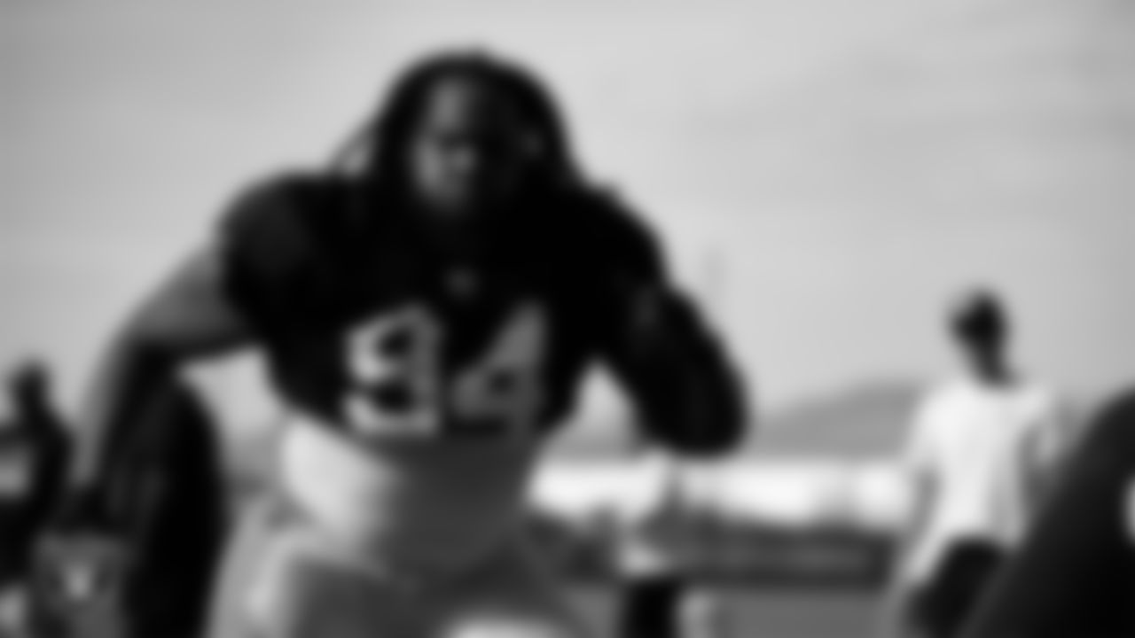 Las Vegas Raiders defensive tackle Vernon Butler (94) on the field for practice at 2022 Training Camp at Intermountain Healthcare Performance Center.