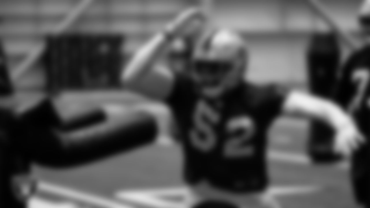 Las Vegas Raiders defensive end Gerri Green (52) at day one of 2021 Rookie Minicamp.