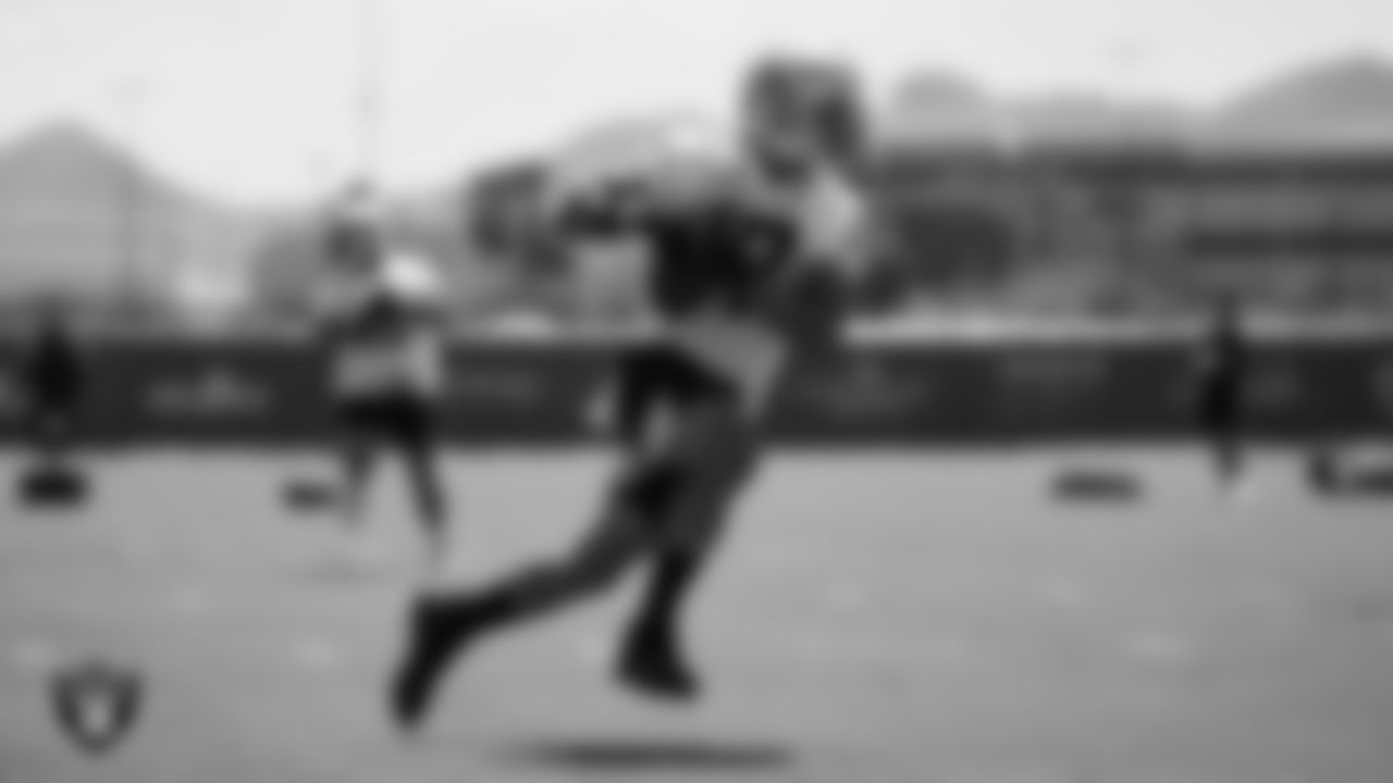 Las Vegas Raiders wide receiver Willie Snead IV (17) at an Organized Team Activity (OTA).