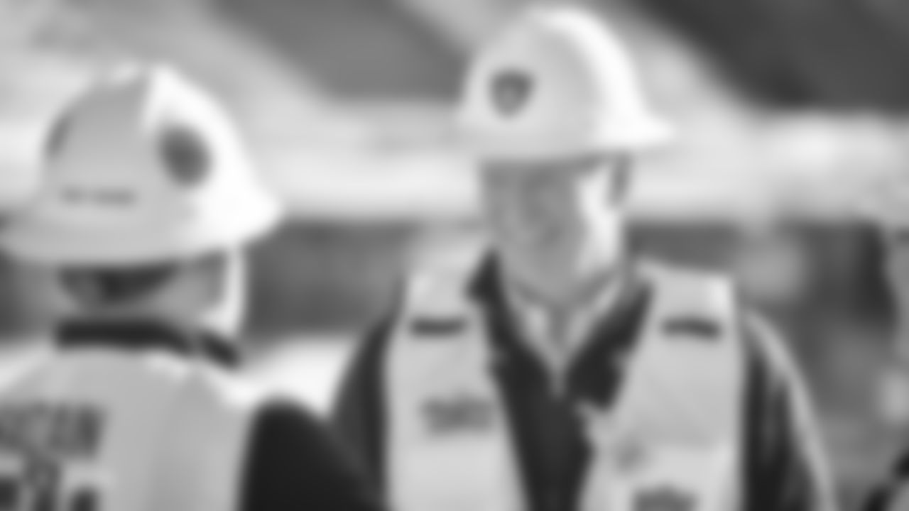 NFL Commissioner Roger Goodell visited Allegiant Stadium to see an update on the progress and take a tour of the construction site with Owner Mark Davis and President Marc Badain.
