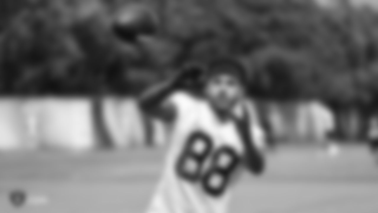 Oakland Raiders wide receiver Marcell Ateman (88) on the field for practice at the Oakland Raiders Practice Facility, Wednesday, September 12, 2018, in Alameda, California.
