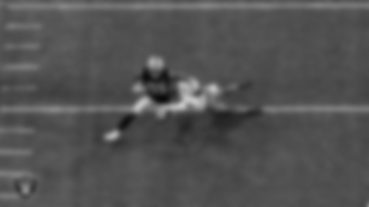 Las Vegas Raiders wide receiver Bryan Edwards (89) runs after making a catch during the regular season home game against the Miami Dolphins.