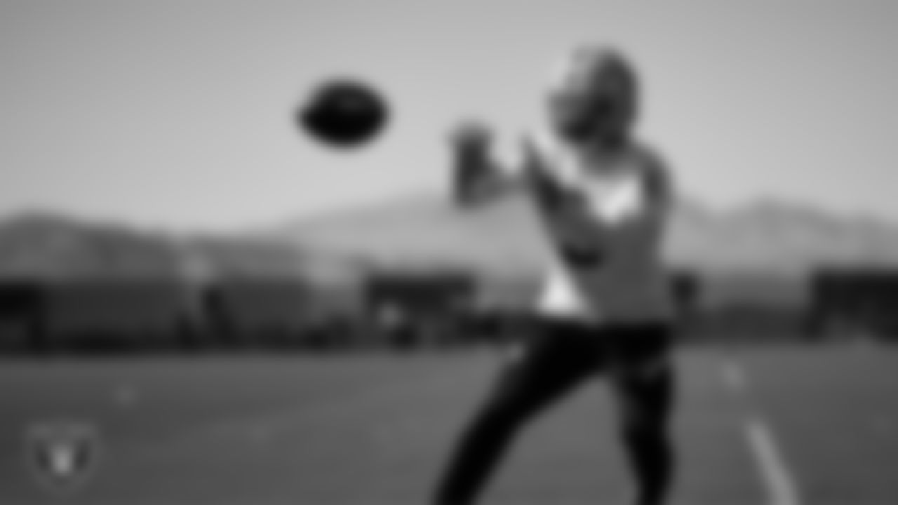 Las Vegas Raiders wide receiver DeAndre Carter (3) during practice at Intermountain Health Performance Center.