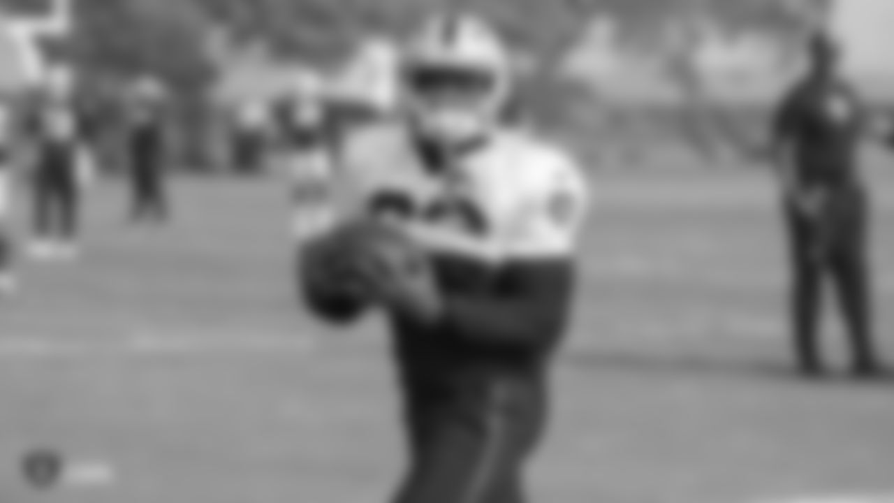 Oakland Raiders running back Jalen Richard (30) on the field for practice at the Oakland Raiders Practice Facility, Wednesday, November 14, 2018, in Alameda, California.