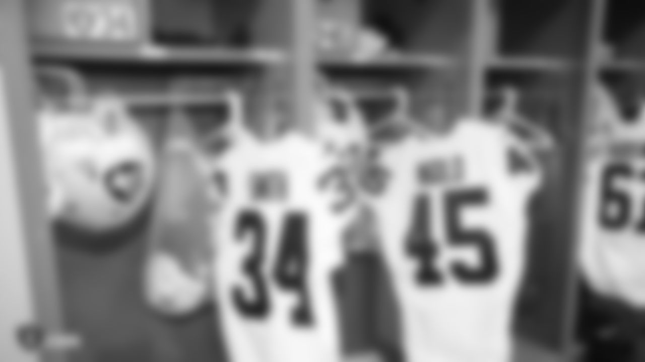 The Raiders locker room before the regular season game against the Los Angeles Chargers at ROKiT Field at Dignity Health Sports Park.