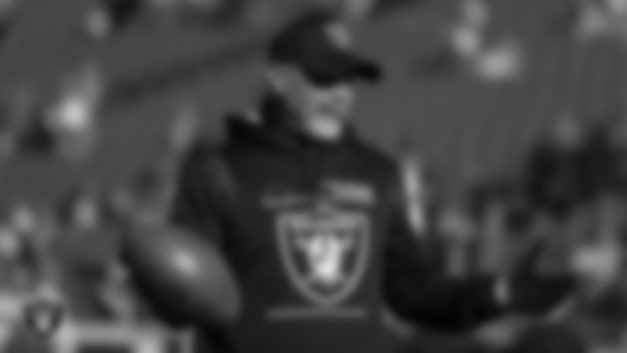 Las Vegas Raiders Interim Head Coach Rich Bisaccia on the field before the regular season away game against the Kansas City Chiefs at Arrowhead Stadium.