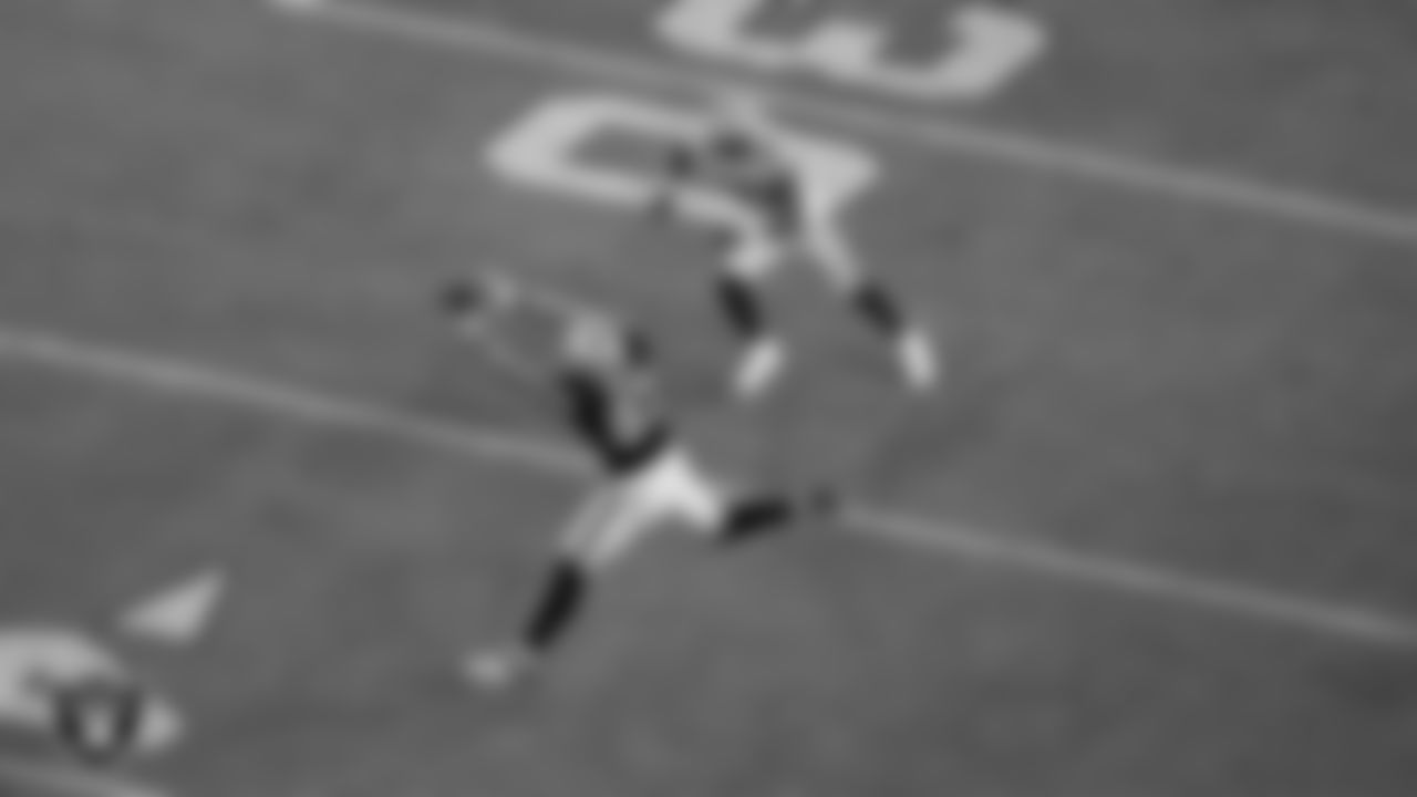 Las Vegas Raiders tight end Michael Mayer (87) during the regular season home game against the Green Bay Packers at Allegiant Stadium.