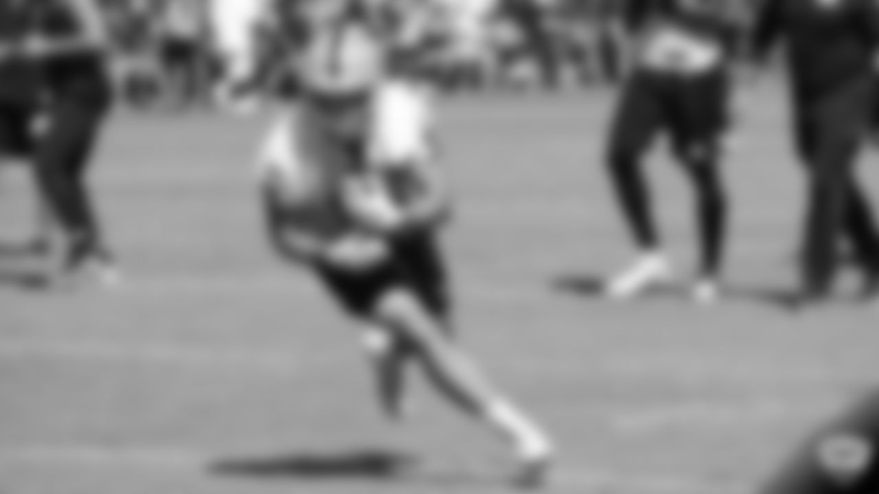 Oakland Raiders wide receiver Hunter Renfrow (13) on the field for practice at 2019 Training Camp.