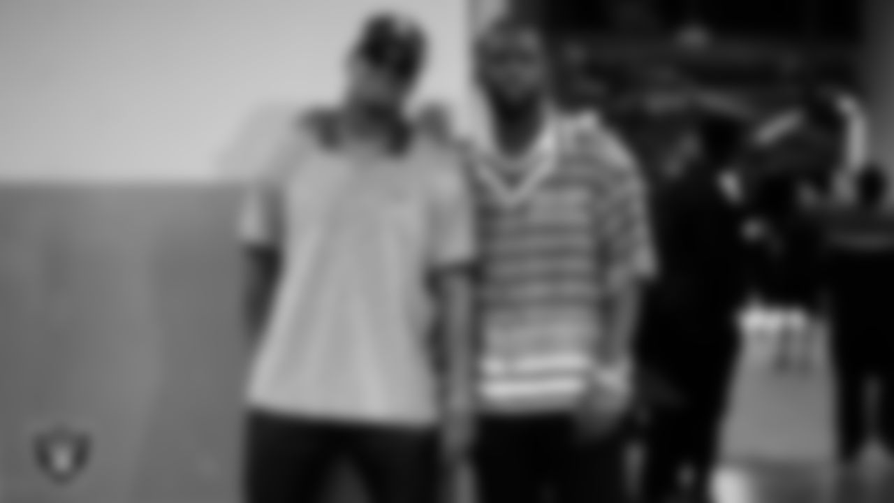 Las Vegas Raiders safety Johnathan Abram (24) and cornerback Casey Hayward Jr. (29) arrives to the regular season away game against the Los Angeles Chargers.