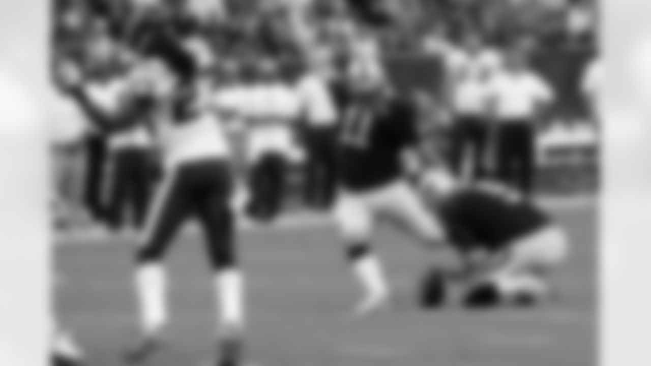 K Sebastian Janikowski connects on one of his two field goals.