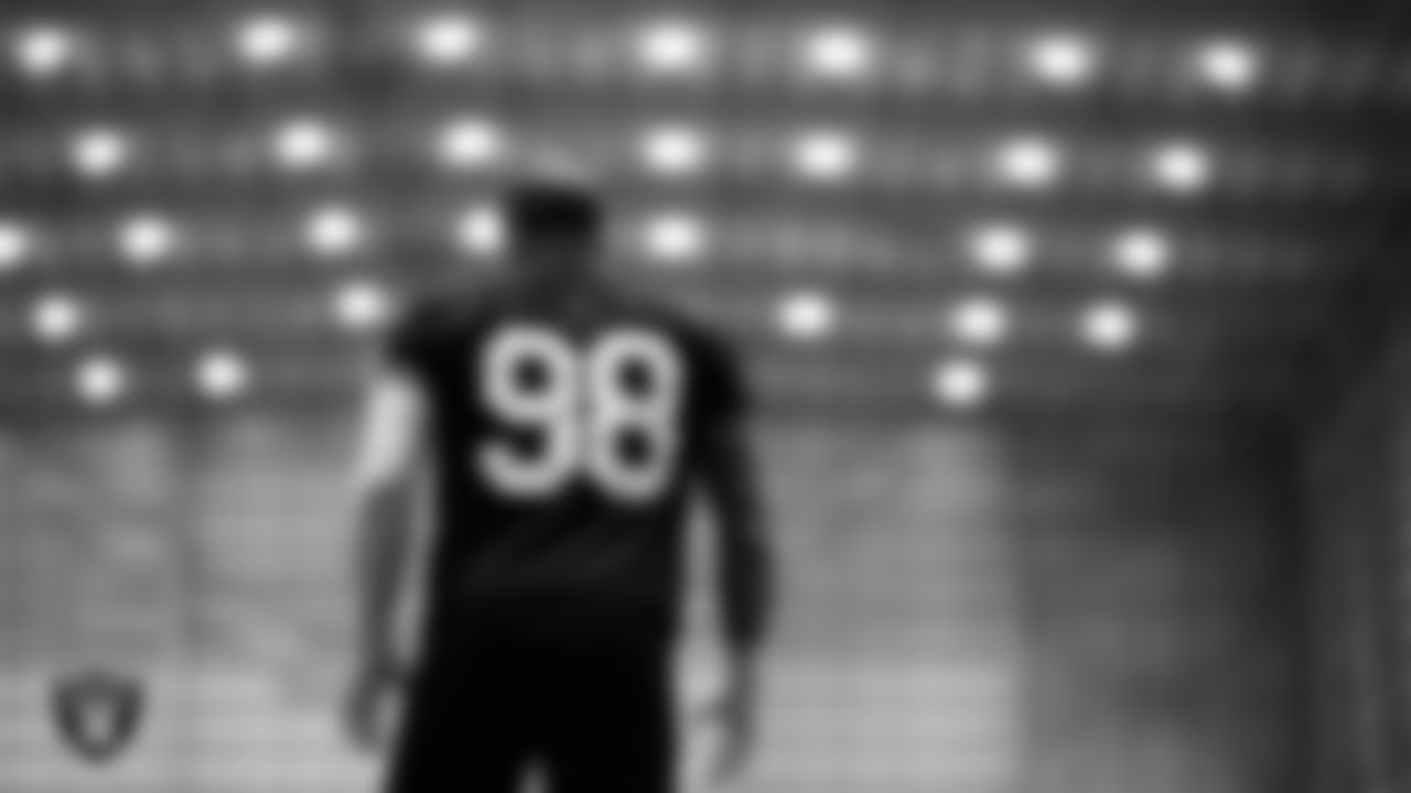 Las Vegas Raiders defensive end Maxx Crosby (98) on the field for practice at 2022 Training Camp at Intermountain Healthcare Performance Center.