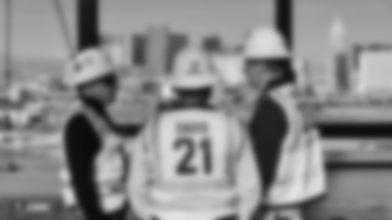 NFL Commissioner Roger Goodell visited Allegiant Stadium to see an update on the progress and take a tour of the construction site with Owner Mark Davis and President Marc Badain.