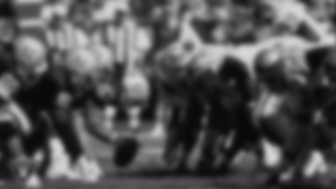 The Oakland Raiders line up before the snap during the regular season home game against the Detroit Lions at Oakland–Alameda County Coliseum, Sunday, October 13, 1996, in Oakland, Calif. The Oakland Raiders won 37-21.