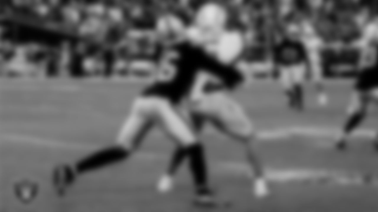 Las Vegas Raiders cornerback Rock Ya-Sin (26) goes to make a tackle during the regular season home game against the Los Angeles Chargers at Allegiant Stadium.