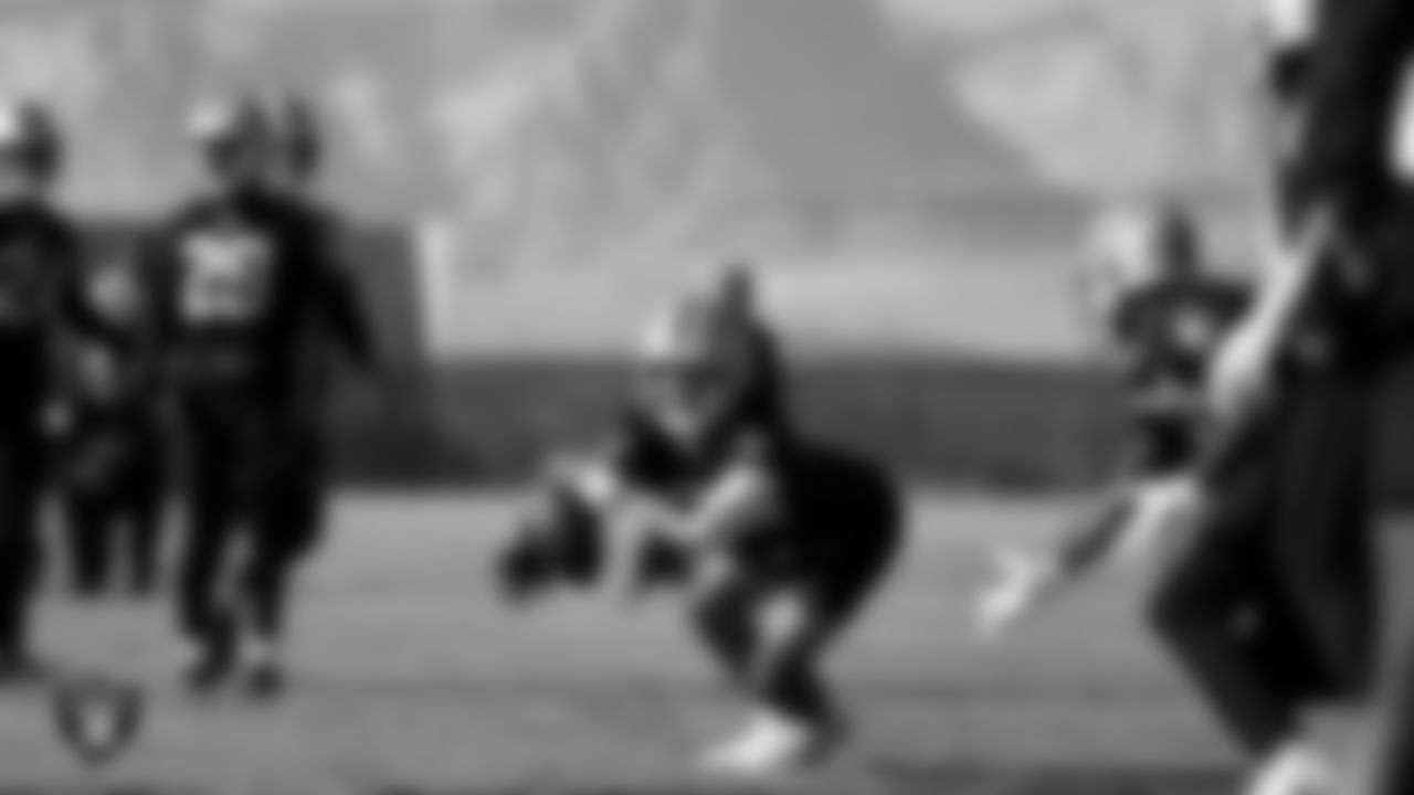 Las Vegas Raiders safety Tre'von Moehrig (25) during practice at Intermountain Healthcare Performance Center.