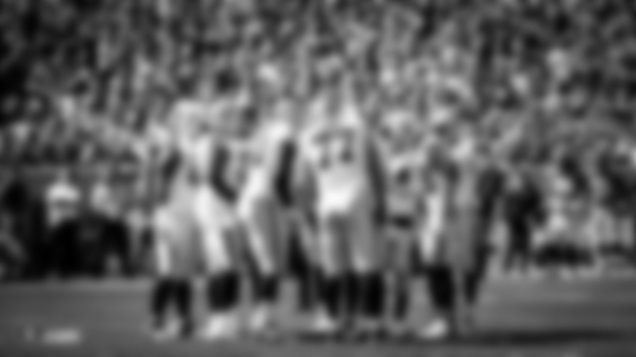 The Oakland Raiders huddle up during their regular season game against the Broncos in Week 2 at Broncos Stadium at Mile High, Sunday, September 16, 2018, in Denver, Colorado.