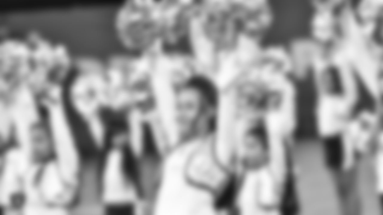 The Raiderettes and Junior Raiderettes during their performance at The Oakland Raiders preseason game against the Green Bay Packers, Friday, August 24, 2018, in Oakland, California. The Oakland Raiders won 13-6.