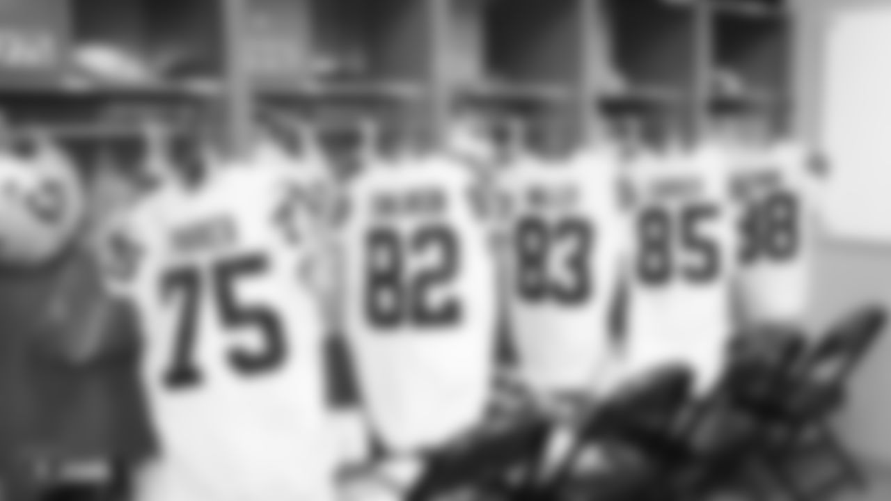 The Raiders locker room before the regular season game against the Los Angeles Chargers at ROKiT Field at Dignity Health Sports Park.