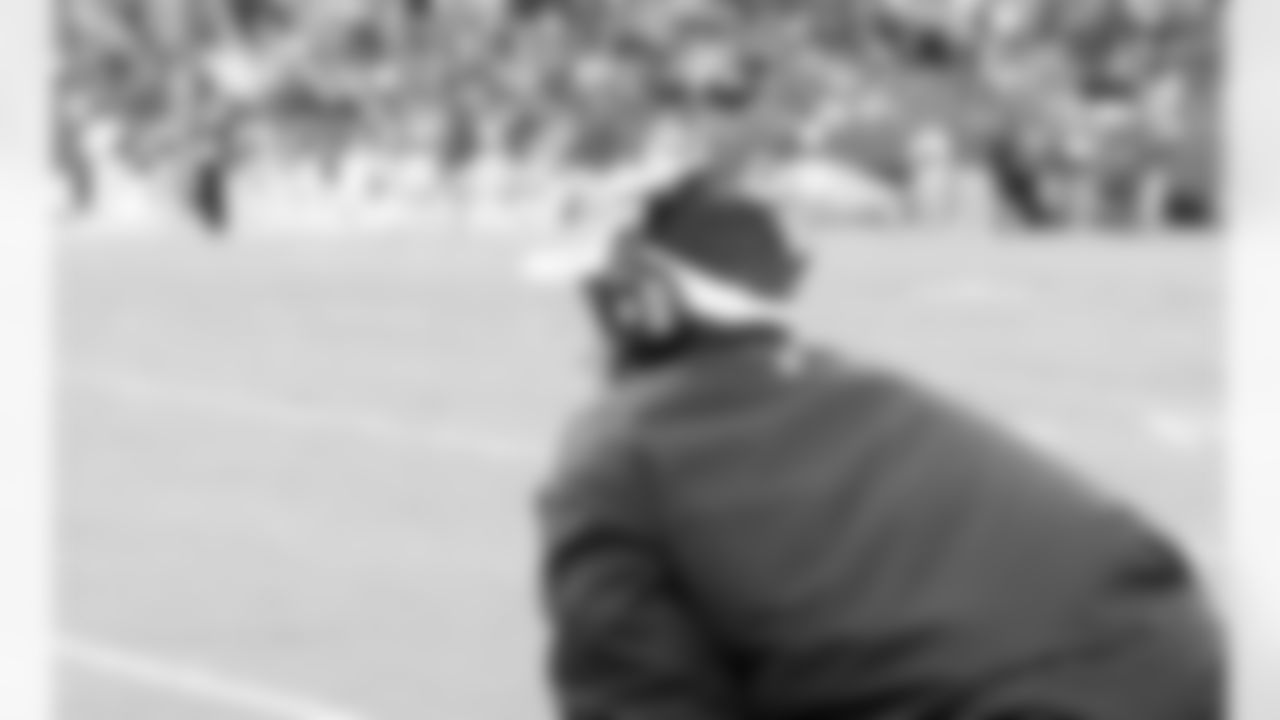 Head Coach Dennis Allen watches from the sideline.