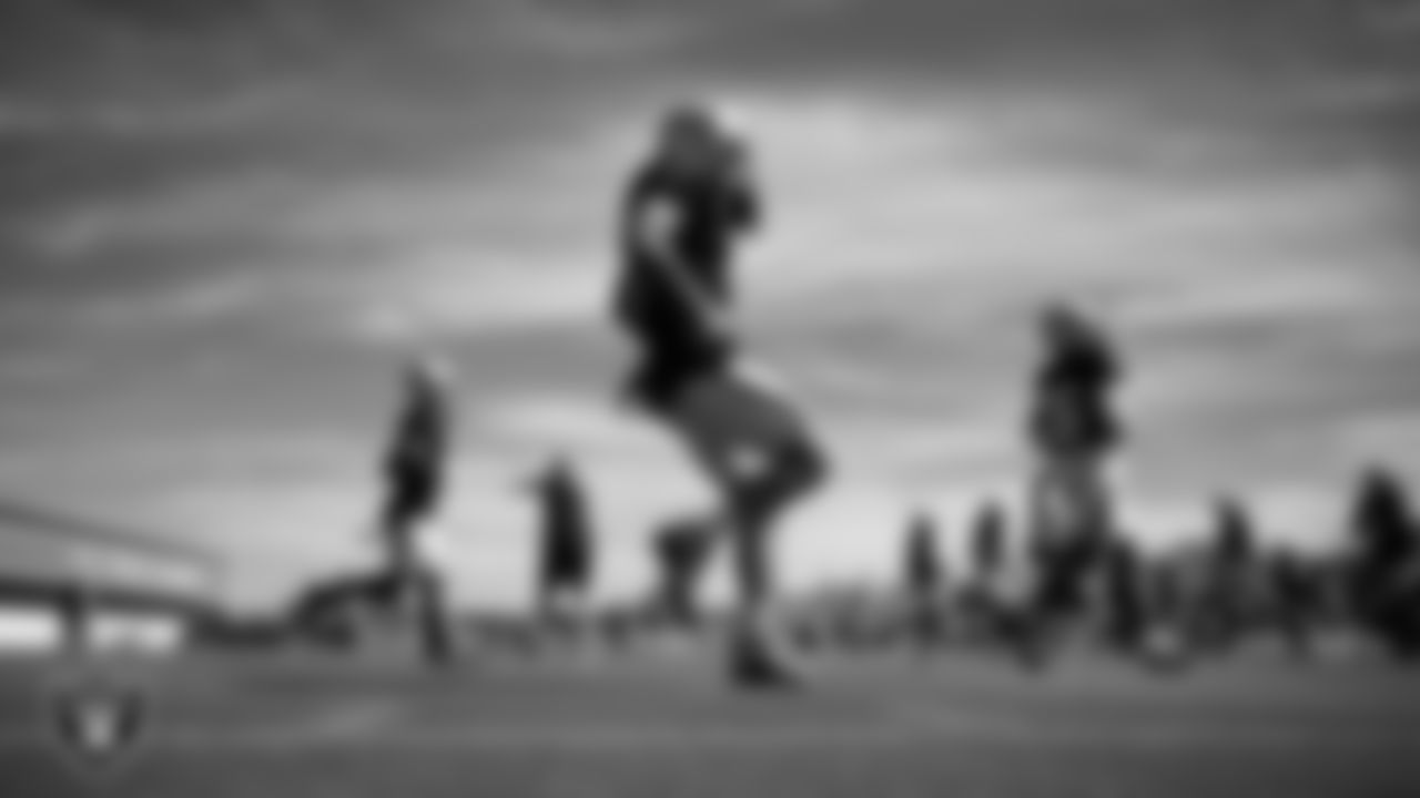 Las Vegas Raiders safety Marcus Epps (1) during practice at Intermountain Health Performance Center.