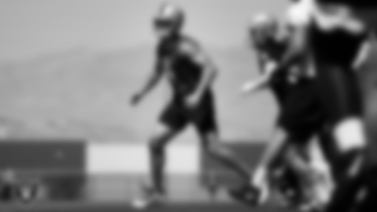 Las Vegas Raiders quarterback Derek Carr (4) at an Organized Team Activity (OTA).