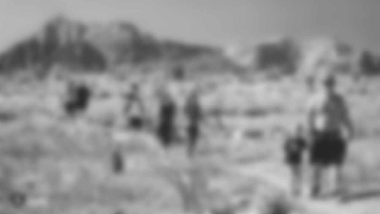The Las Vegas Raiders Family Association members on a hike around Red Rock Canyon.