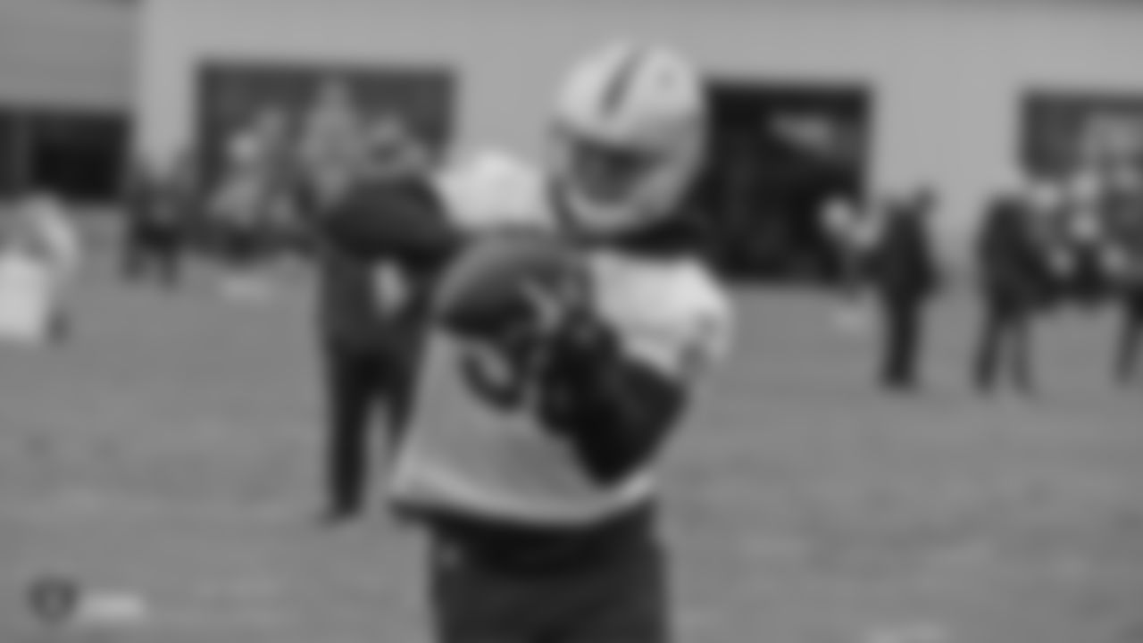 Oakland Raiders cornerback Montrel Meander (36) on the field for practice at the Oakland Raiders Practice Facility, Wednesday, December 5, 2018, in Alameda, California.