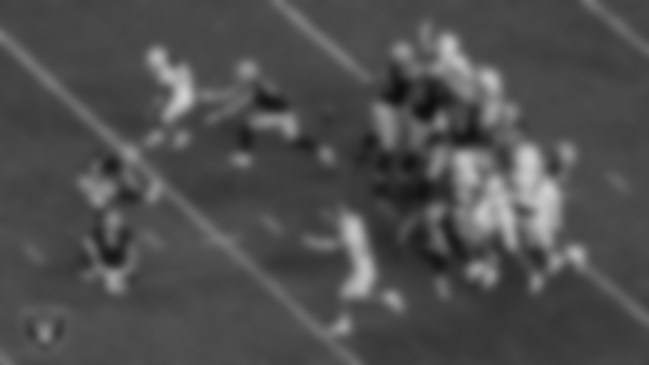 Las Vegas Raiders kicker Daniel Carlson (2) kicks a game-winning 47-yard field goal during the regular season home game against the Los Angeles Chargers at Allegiant Stadium, Sunday, January 9, 2022, in Las Vegas, Nev.