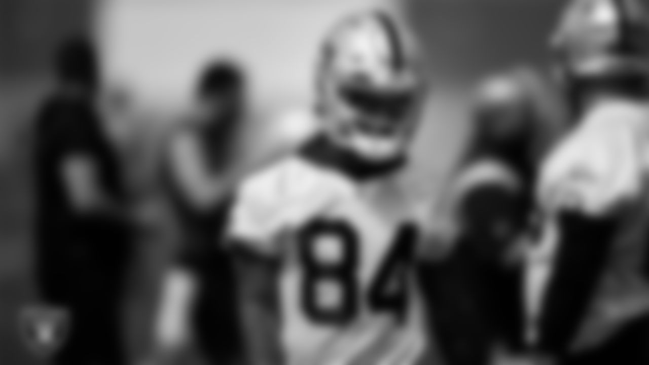 Las Vegas Raiders wide receiver Tyron Johnson (84) during Day Two of 2022 Veteran Minicamp.