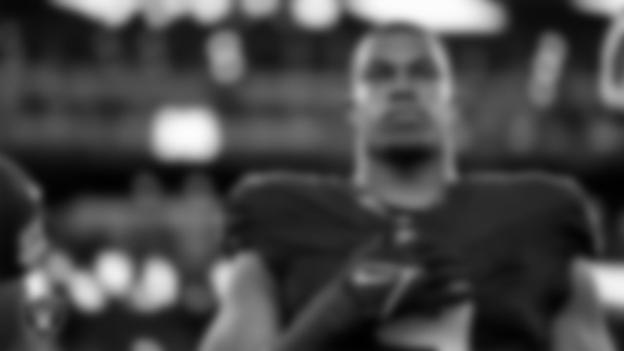 Las Vegas Raiders defensive end Tyree Wilson (9) during the national anthem before the preseason away game against the Dallas Cowboys at AT&T Stadium.