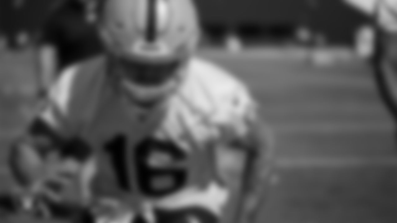 Las Vegas Raiders wide receiver Dillon Stoner (16) during practice at Intermountain Healthcare Performance Center.