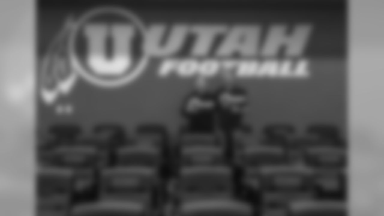 Greg and Will at the University of Utah football facility.