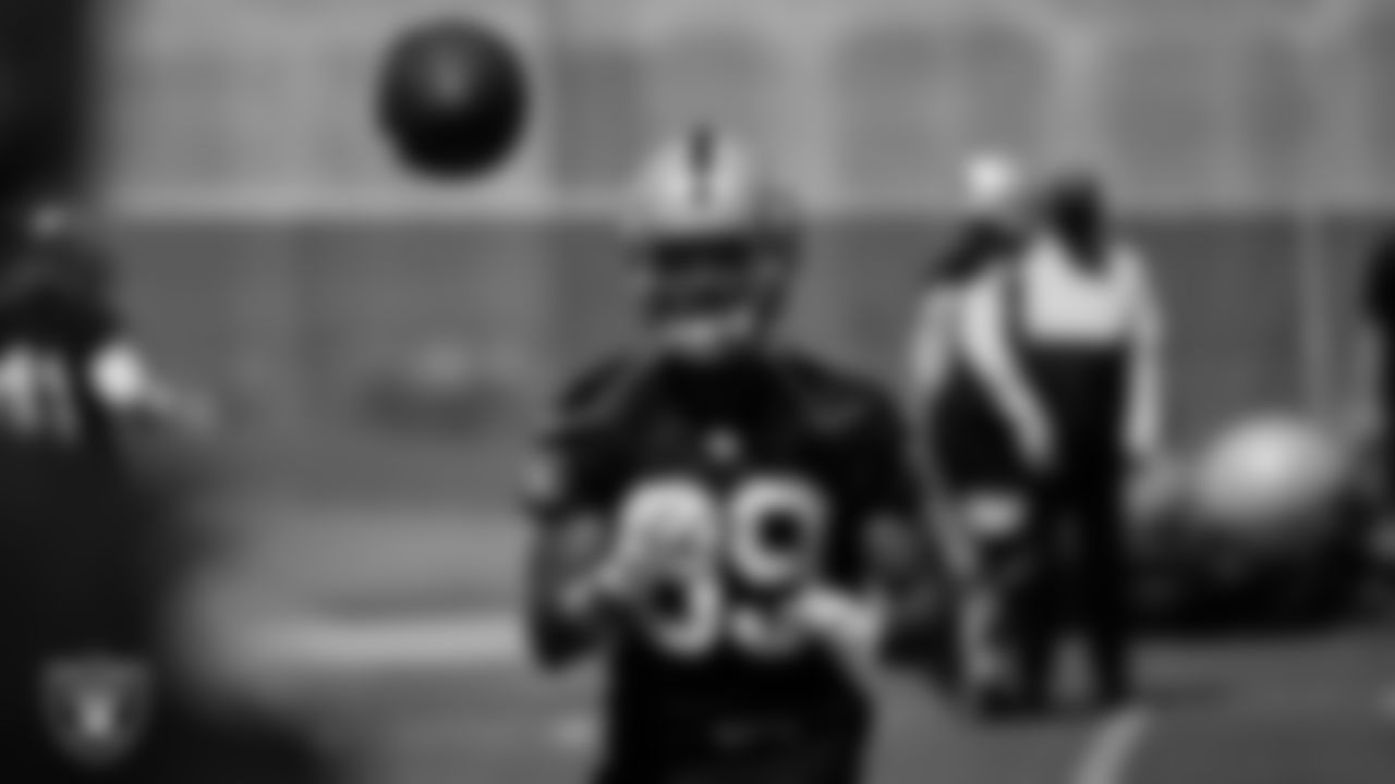 Las Vegas Raiders wide receiver Bryan Edwards (89) at an Organized Team Activity (OTA).