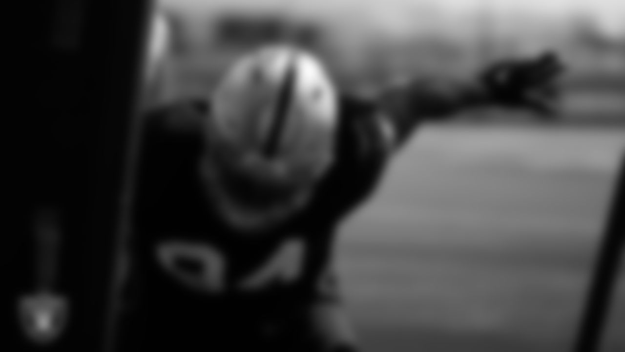 Las Vegas Raiders defensive tackle Matthew Butler (94) during practice at Intermountain Healthcare Performance Center.
