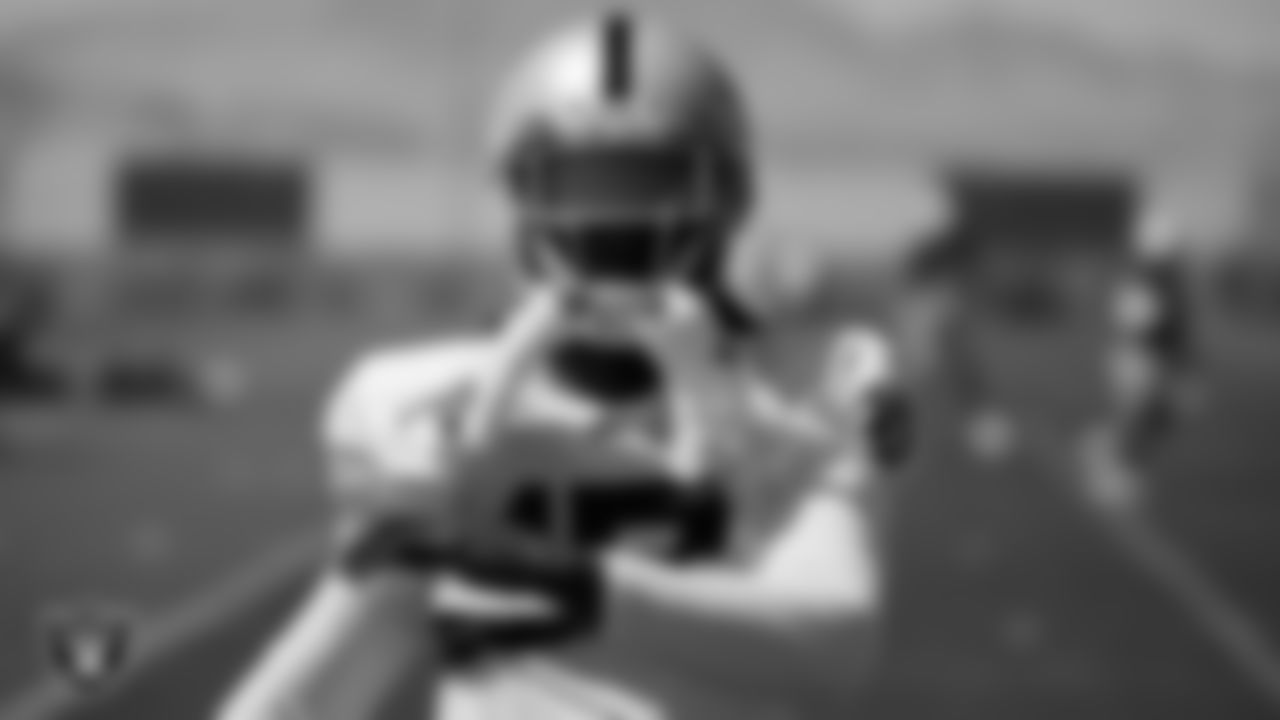 Las Vegas Raiders wide receiver Davante Adams (17) during practice at Intermountain Healthcare Performance Center.
