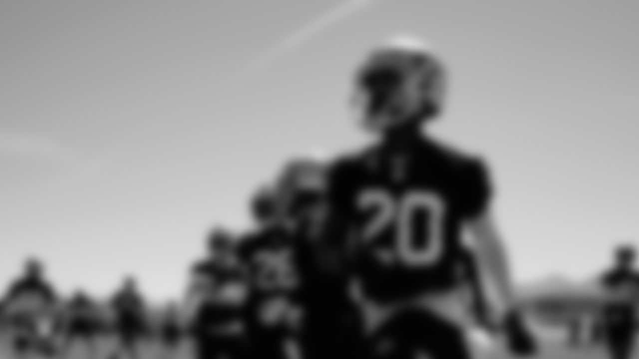 Las Vegas Raiders cornerback Darius Phillips (20) at an Organized Team Activity (OTA).
