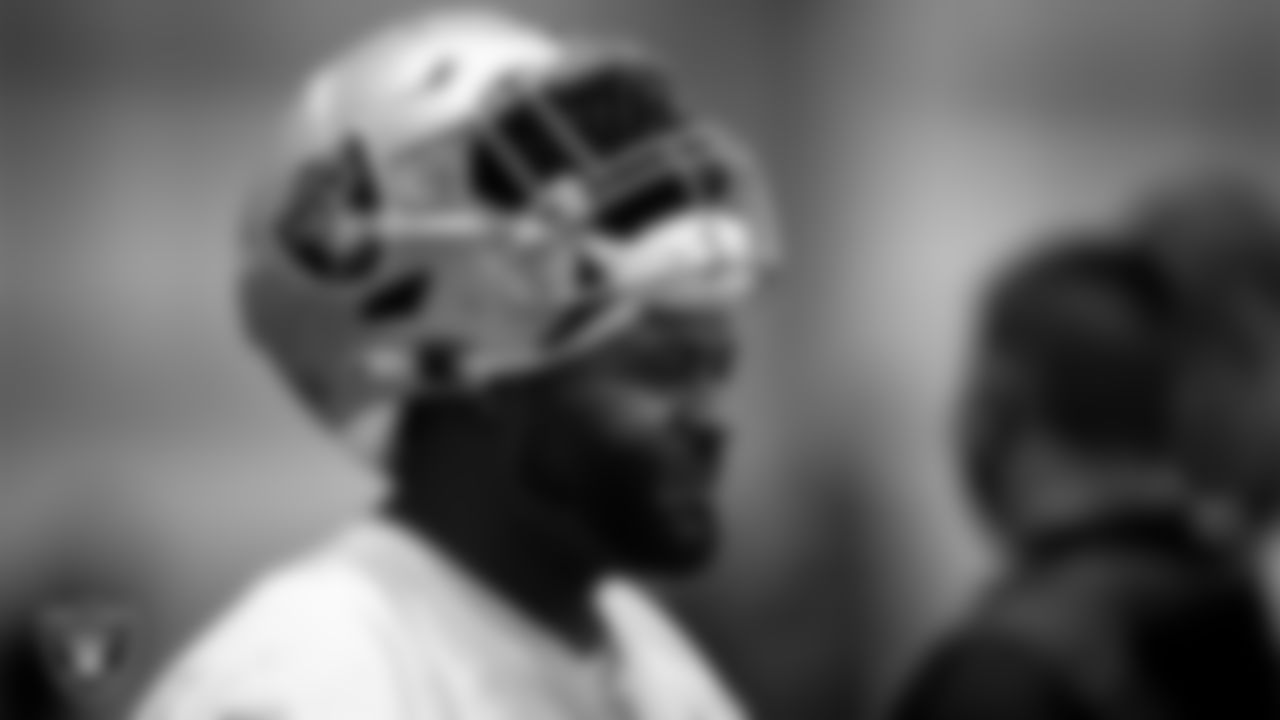 Las Vegas Raiders defensive tackle Johnathan Hankins (90) during practice.