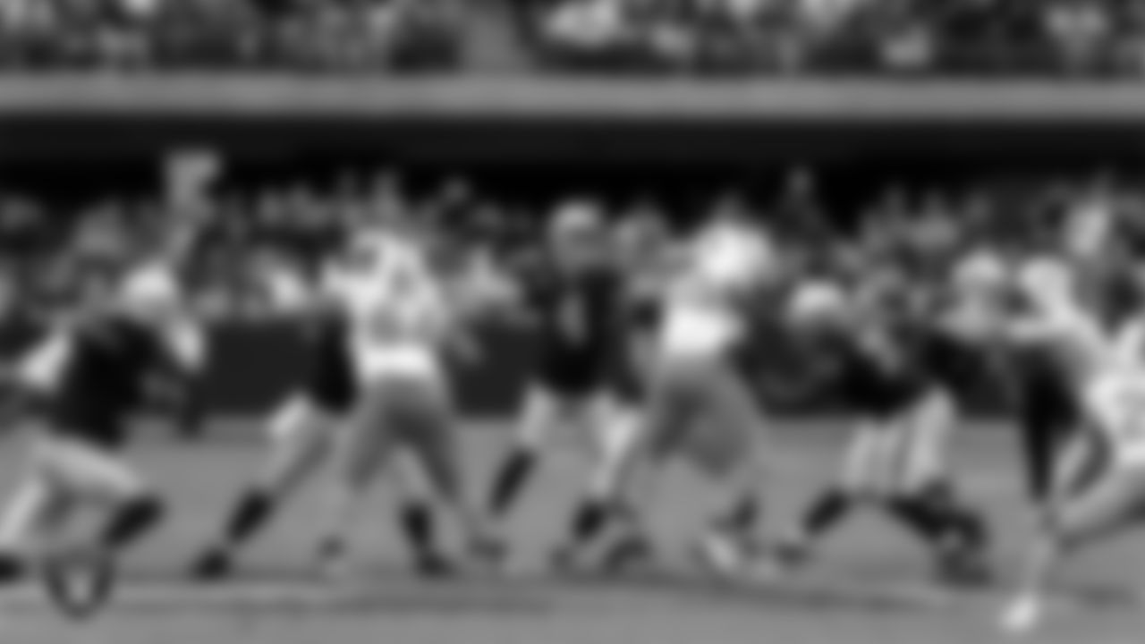 Las Vegas Raiders quarterback Derek Carr (4) passes during the regular season home game against the Miami Dolphins.