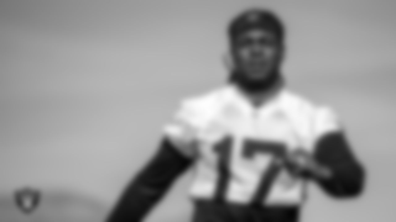 Las Vegas Raiders wide receiver Davante Adams (17) at a workout during phase two of the offseason program.