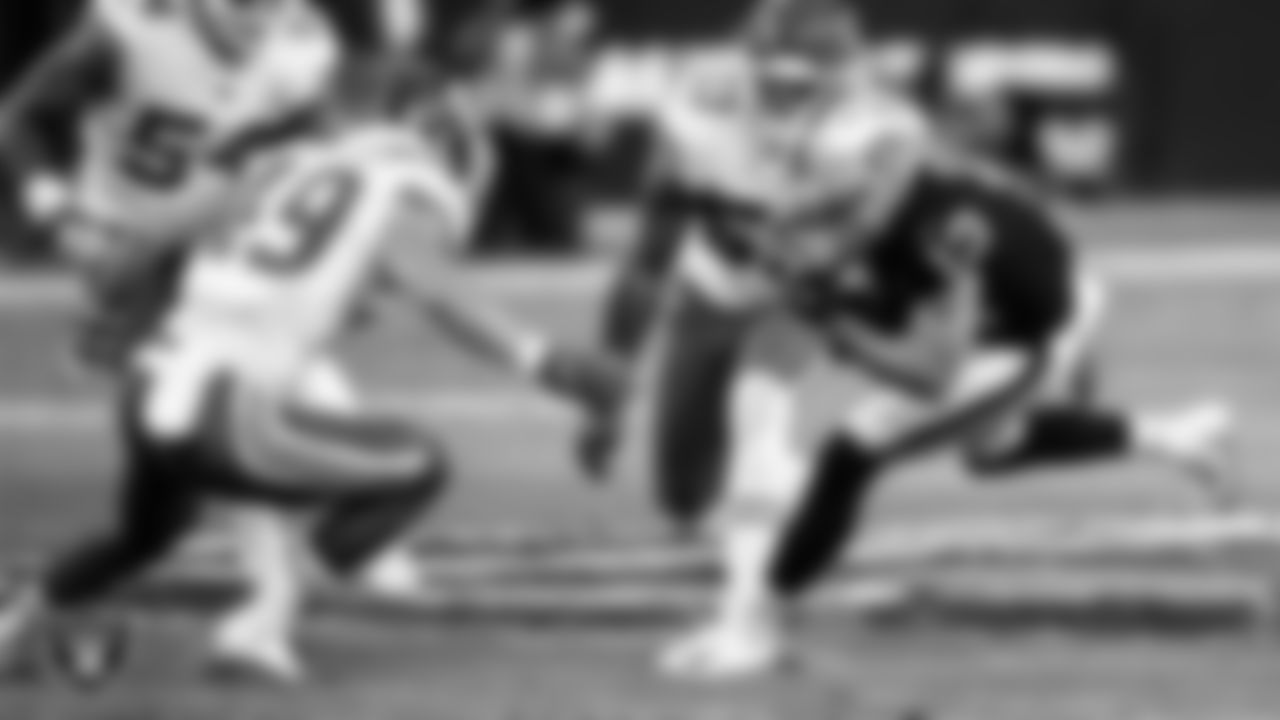 Las Vegas Raiders wide receiver Hunter Renfrow (13) returns a kickoff during the regular season home game against the Kansas City Chiefs.